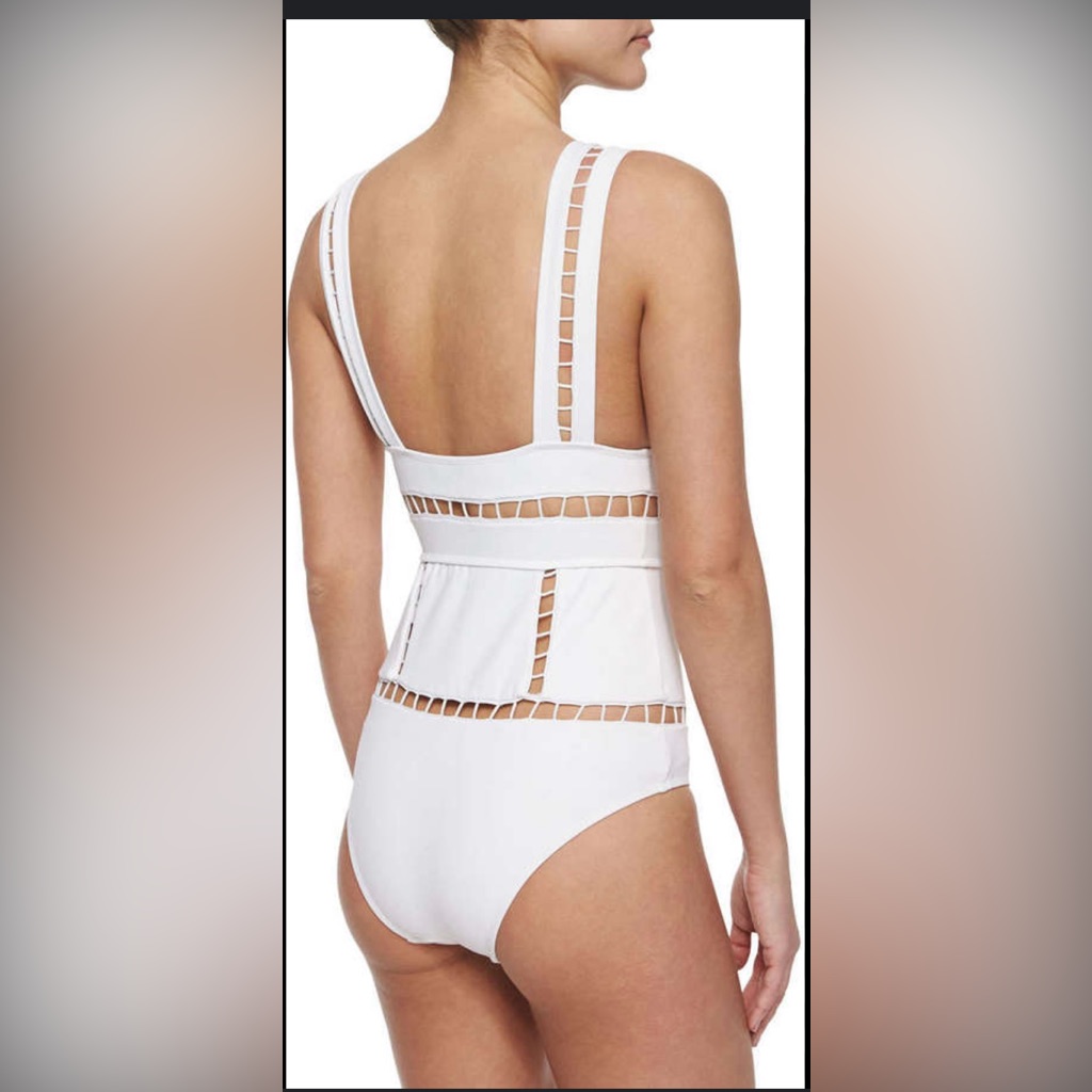 Zimmermann Marisol Plunge One Piece Swimsuit White